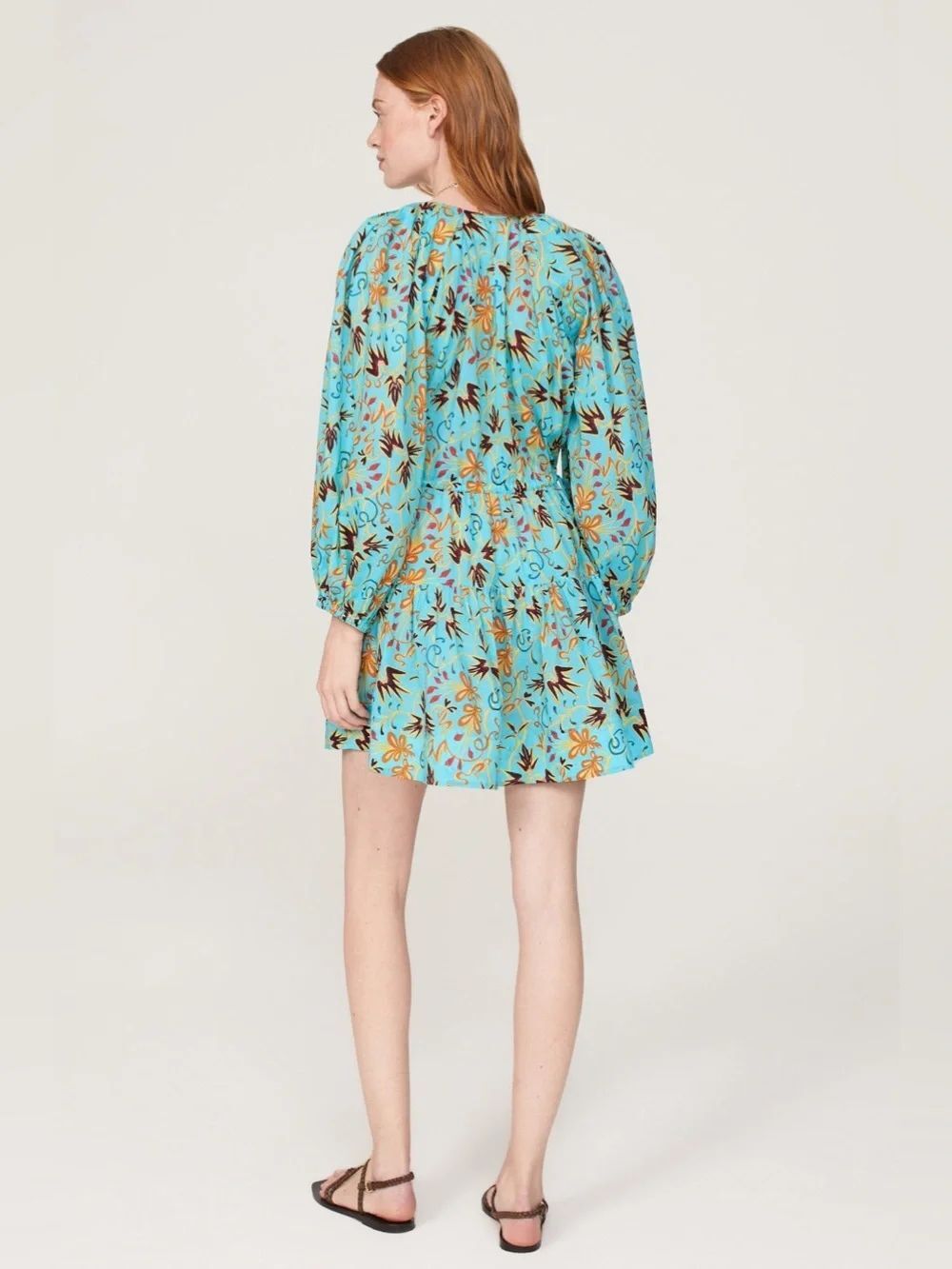 A.L.C. Sally Dress Grotto Multi Teal Paisley 8 - Picture 3 of 11